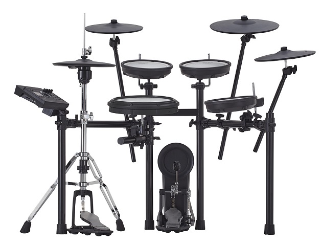 Devenez plus rapidement un meilleur batteur — Le kit TD-17 ultime  La TD-17KVX2 propulse la fameuse gamme V-Drums TD-17 au niveau supérieur grâce à un module TD-17 amélioré et des améliorations notables des pads. Découvrez de nouveaux kits et effets, ainsi que des sons additionnels sur Roland Cloud. Jouez avec une précision supplémentaire grâce au charleston flottant de 12 pouces VH-10, qui se monte sur un pied de charleston standard. La seconde cymbale Crash de 12 pouces vous accordera un supplément d'expressivité.  La V-Drums TD-17KVX2 vous permet de mettre en œuvre toute votre technique et votre expressivité, et de bénéficier d’outils de travail qui vous permettront d’aller encore plus loin. La caisse claire de 12 pouces à peau Mesh et de toutes nouvelles cymbales fines vous procurent une expérience haut de gamme, incroyablement proche du jeu sur une batterie acoustique. Les fonctions de coaching intégrées vous permettront par ailleurs d’évaluer votre technique, de mesurer vos progrès, et d’augmenter chaque jour votre envie de jouer. Avec la TD-17KVX2, vous deviendrez un meilleur batteur, encore plus rapidement que vous l'imaginiez.     Un kit de batterie électronique à cinq pads plus deux Crashs, une Ride, et un charleston qui se monte sur un pied standard     Développez une maîtrise des frappes et des techniques de jeu correctes grâce à une caisse claire PDX-12 de 12 pouces, à double peau Mesh     Le charleston V-Hi-Hat VH-10 de 12 pouces, doté d'un mouvement naturel et d'une détection d’ouverture et fermeture, qui aident à maîtriser la technique de jeu sur cet élément     Un module de sons TD-17 amélioré avec de nouveaux kits, plus d'effets, des sections compression/reverb, et des sons de batterie riches, dynamiques et naturels     Un choix de 70 kits en preset, dont 20 nouveaux kits avec échantillons spéciaux     Grâce au pad de grosse caisse KD-10, apprenez diverses techniques de pédale et améliorez votre expressivité     Les deux cymbales Crash CY-12C-T de 12 pouces, et la cymbale Ride CY-14R-T de 14 pouces, de faible épaisseur, procurent des sensations naturelles et un mouvement réaliste     Trois pads de tom PDX-8 de 10 pouces à peau Mesh, avec double détection peau/cercle     Un rack MDS-Compact robuste et stable     Des possibilités d'extension pour convenir à votre jeu et votre style     Améliorez votre sens du tempo grâce aux exercices Time Check et Quiet Count du mode Coach     Le menu WarmUp propose des exercices d’échauffement quotidiens pour vous aider à progresser     Ajustez l’effet d’ambiance de chaque kit en fonction de l’acoustique de la salle de concert désirée     Personnalisez les kits en préset pour obtenir les sons de vos rêves     Importez vos propres échantillons en fonction des morceaux et styles joués     Jouez sur l'audio de vos titres et tutoriels vidéo favoris, diffusés sans fil depuis un smartphone sur le module, via Bluetooth® audio     Développez votre jeu et votre précision grâce au logiciel Melodics™ pour V-Drums, disponible pour MacOS ou Windows     Trouvez de nouvelles idées grâce aux sons, échantillons et kits Artist de Roland Cloud Become a Better Drummer Faster — The Ultimate TD-17 Kit  The TD-17KVX2 takes the acclaimed TD-17 V-Drums series to the next level with an enhanced TD-17 module and essential pad upgrades. Explore a variety of new kits and effects, plus additional sounds at Roland Cloud. Play with extra precision thanks to the 12-inch VH-10 floating hi-hat that mounts on an acoustic stand. And fully express yourself with a second 12-inch crash cymbal.  The TD-17KVX2 lets your technique and expression shine through, backed with inspiring training tools to push you further. A 12-inch mesh-head snare and newly developed thin cymbals across the board deliver a high-end experience that’s stunningly close to playing acoustic drums. Meanwhile, an array of built-in coaching functions track your technique, measure your progress, and increase your motivation every day. With the TD-17KVX2, the journey to becoming a better drummer is faster than you can imagine.